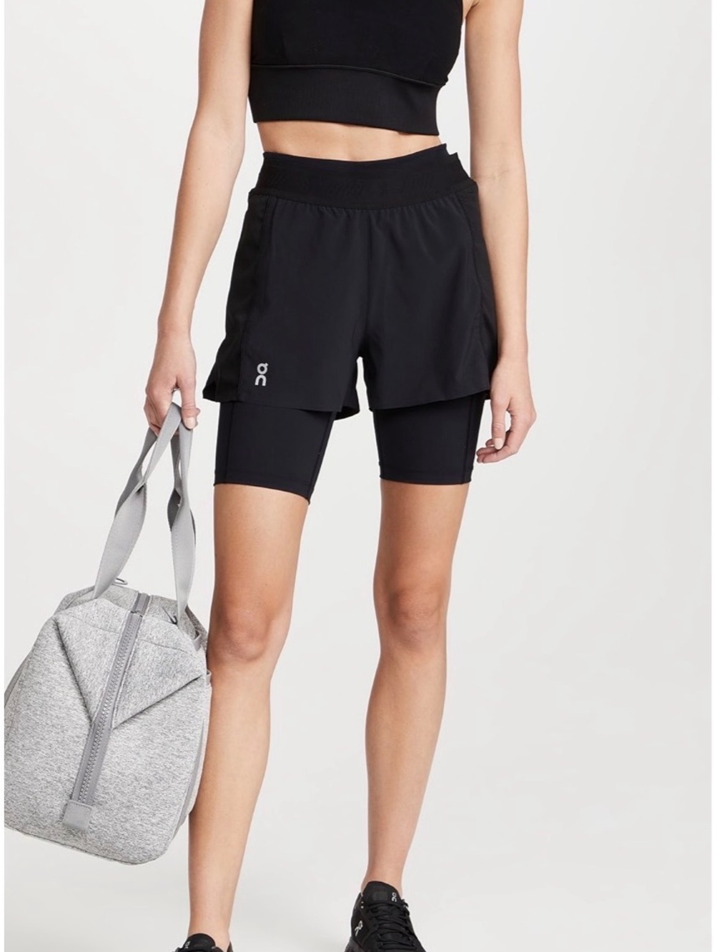 On Running Shorts Women’s Black 2-in-1 Running Gym Training Activewear Size XS
